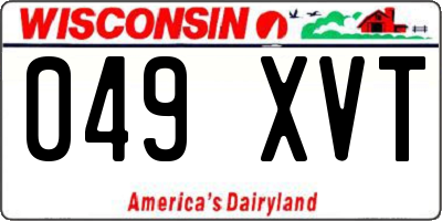 WI license plate 049XVT