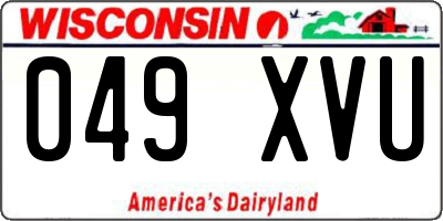 WI license plate 049XVU