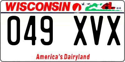 WI license plate 049XVX
