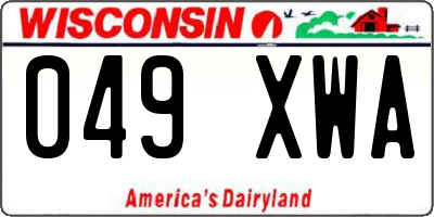 WI license plate 049XWA