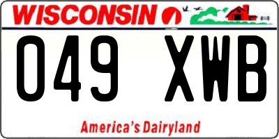 WI license plate 049XWB