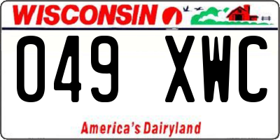WI license plate 049XWC