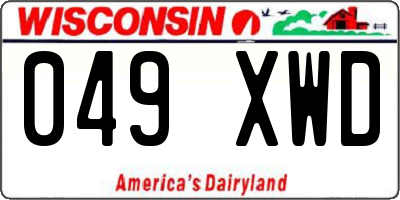 WI license plate 049XWD