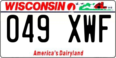 WI license plate 049XWF