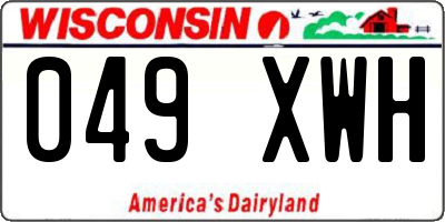 WI license plate 049XWH