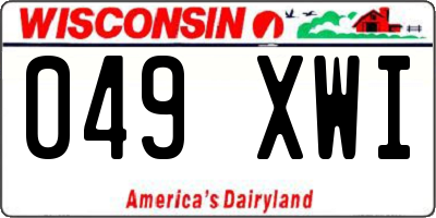 WI license plate 049XWI