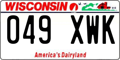 WI license plate 049XWK