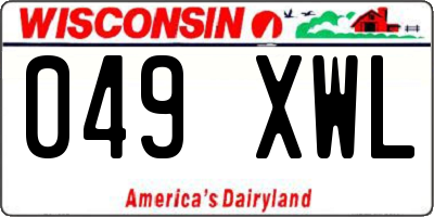WI license plate 049XWL