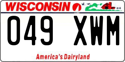 WI license plate 049XWM