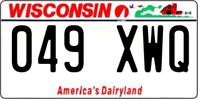 WI license plate 049XWQ