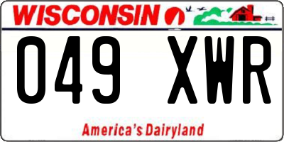 WI license plate 049XWR