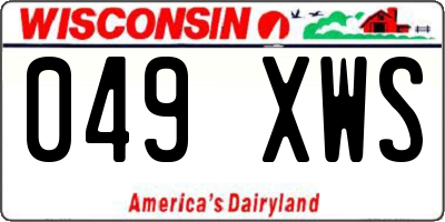 WI license plate 049XWS