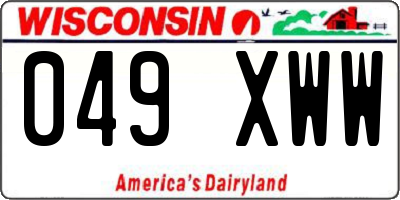 WI license plate 049XWW