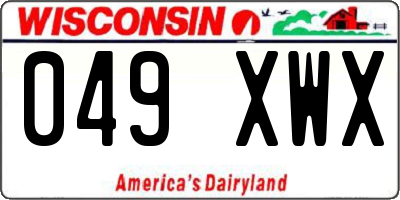 WI license plate 049XWX