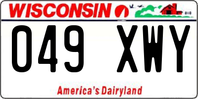 WI license plate 049XWY