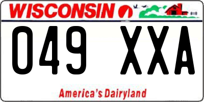 WI license plate 049XXA