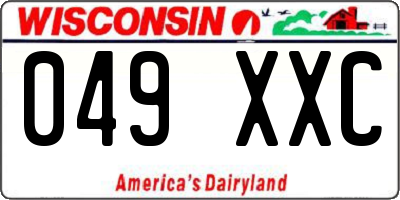 WI license plate 049XXC