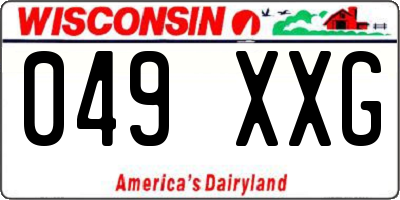 WI license plate 049XXG
