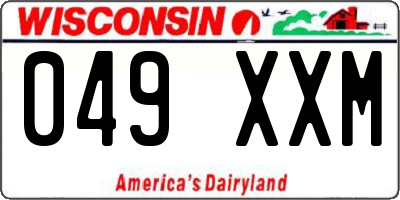 WI license plate 049XXM