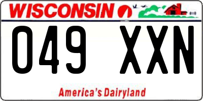 WI license plate 049XXN