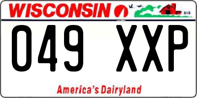 WI license plate 049XXP