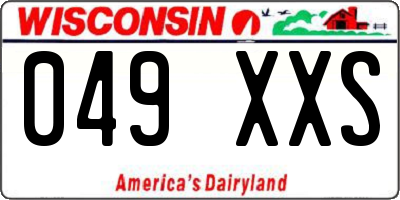 WI license plate 049XXS