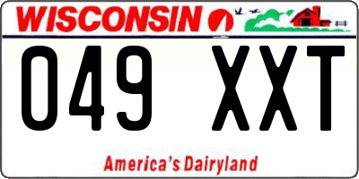 WI license plate 049XXT
