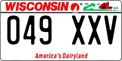 WI license plate 049XXV