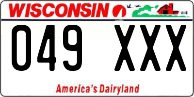 WI license plate 049XXX