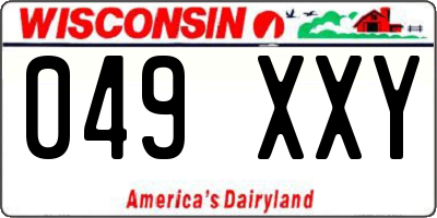 WI license plate 049XXY