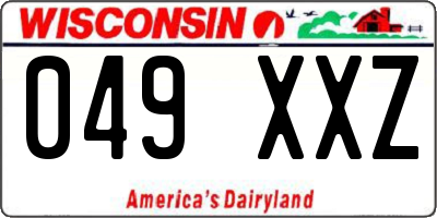 WI license plate 049XXZ