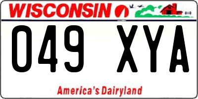 WI license plate 049XYA