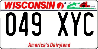 WI license plate 049XYC