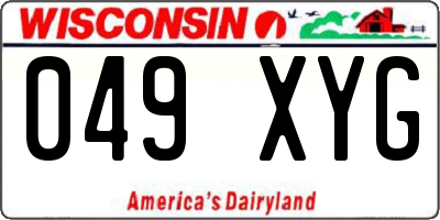 WI license plate 049XYG