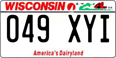 WI license plate 049XYI