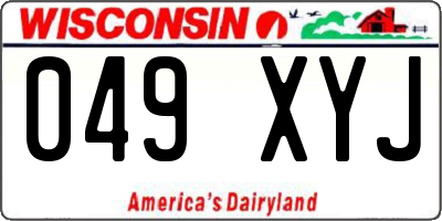 WI license plate 049XYJ