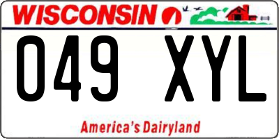 WI license plate 049XYL