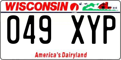 WI license plate 049XYP