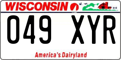 WI license plate 049XYR