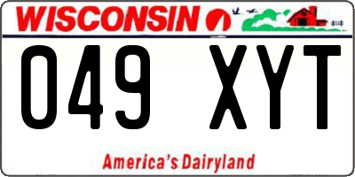 WI license plate 049XYT