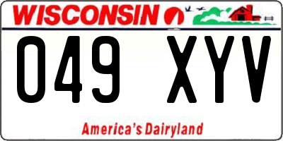 WI license plate 049XYV