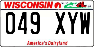 WI license plate 049XYW