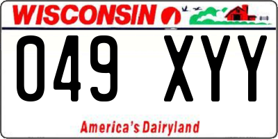 WI license plate 049XYY