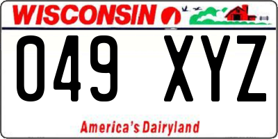WI license plate 049XYZ