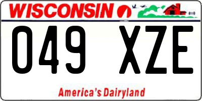 WI license plate 049XZE