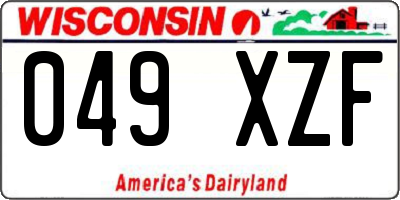 WI license plate 049XZF