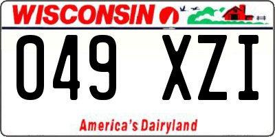 WI license plate 049XZI