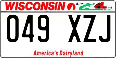 WI license plate 049XZJ