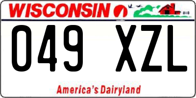 WI license plate 049XZL