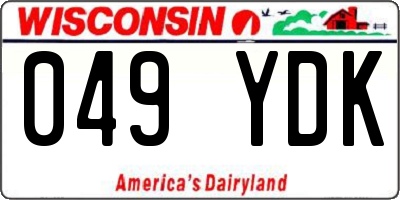 WI license plate 049YDK